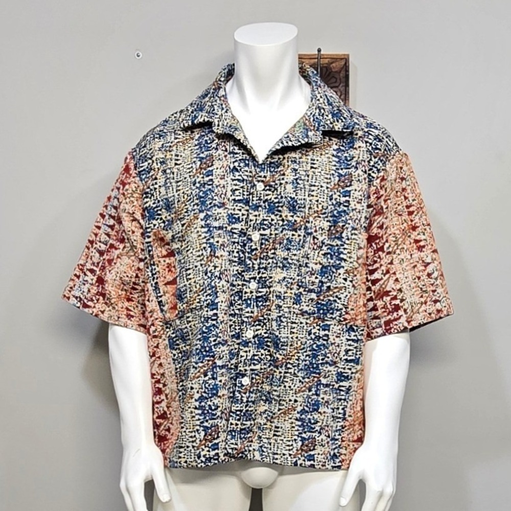 Mens Boxy Button Up Tapestry Shirt  XXXL Nomadic Western Streetwear Urban Cowboy